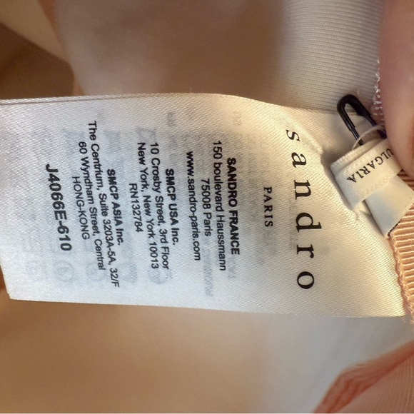 SANDRO Paris Baya Flared Textured Crepe Mini Skirt Rose Pale Pink SZ 3 (lg) NEW - Picture 5 of 7
